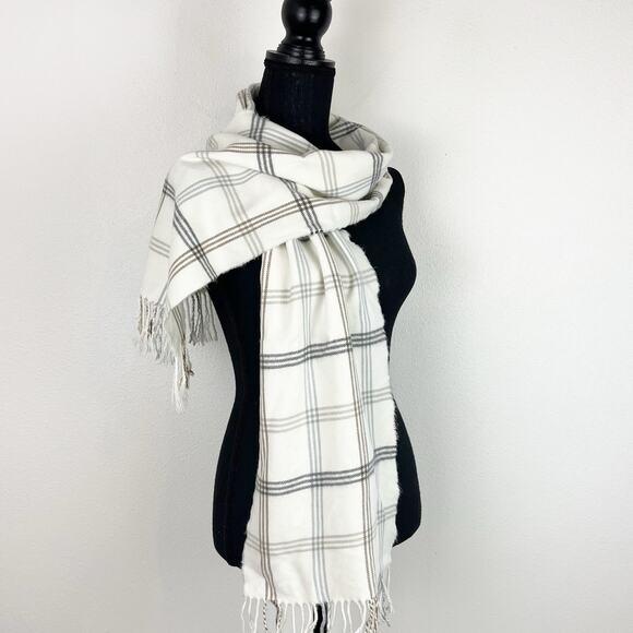 Women Men 100% CASHMERE Scarf Plaid Wool Scotland High Quality Winter 11x63” - Picture 1 of 5